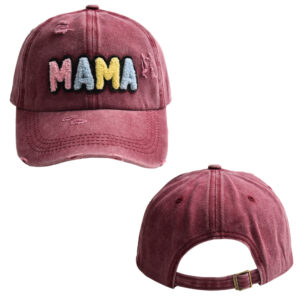 Wine Red-Color MAMA Baseball Cap-Adult / free size-Adjustable