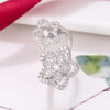Wholesale Copper full diamond five-pointed star earrings, flower open ring necklace