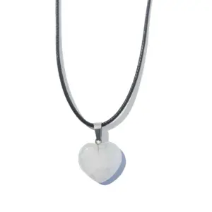White Stone [with Leather Rope]] / Size 20mm