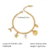 Wholesale PVD Coated Real Gold Plated 18K Gold Starfish Conch Shell 304 Stainless Steel Hawaiian Lady Beach Waterproof Non Tarnish 304 Stainless Steel Lobster Trigger Clasp Closure Bracelets