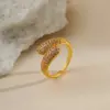Wholesale Double-Headed Design Ring Open Design Vintage Gold-Plated Geometric Wide Ring Suitable For Women