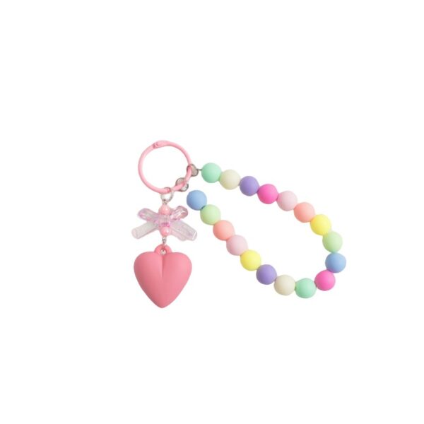 oly-33bf58bdb7a5e6e4236562188c8bdcc9 Wholesale Fresh Style Bow Love Bead Pendant ins Colorful Beaded Wrist Chain Car Keychain Accessories Women