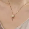 oly-33c47aa57c8bb6402ca28db3df0571b5 Wholesale Basic Classic Style Sunflower Titanium Steel Inlay Zircon Pendant Necklace
