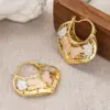 Wholesale Three-dimensional Flowers Earrings For Women In Copper With KC Golden Water Plating And 0.03µm Thickness