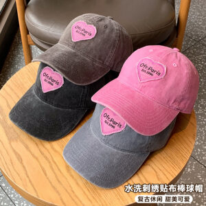Wholesale Spring and Summer Big head circumference hat face-looking small peaked cap girl sweet cool hot girl love retro soft top baseball cap fashion