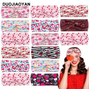 Wholesale Amazon New Valentine's Day Hair Band Love Elastic Cross Hair Band Printed Knot Sports Headband Wholesale Women