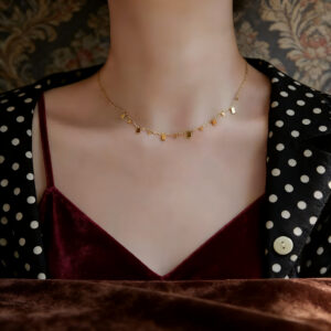 Rectangular necklace gold