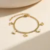 Wholesale Butterfly Waterproof Non Tarnish Cuban Chain Link Bracelet For Women In Titanium Steel With Electroplated Gold Plating