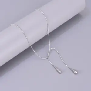 Two Water Drops Snake Chain-Steel Color