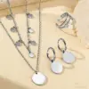 Wholesale Round Tassel Jewelry Set For Women With 18K Real Gold Plated 304 Stainless Steel And PVD Coated Cable Chain