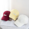 oly-340b115adb42de7a376aa456c8c19a06 Wholesale Spring and Summer Mint Green Hole Embroidered Letters Baseball Hat Wide Brimmed Face Small Soft Top Dopamine Cap Sunshade