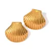 Wholesale 304 Stainless Steel Shell PVD Coated 18K Gold Plated IG Style Vacation Plating Ear Studs
