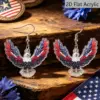 Wholesale Retro Acrylic Statue Print Drop Earrings For Women In White And Red With 304 Stainless Steel Ear Pins