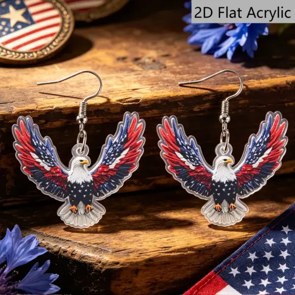 Wholesale Retro Acrylic Statue Print Drop Earrings For Women In White And Red With 304 Stainless Steel Ear Pins