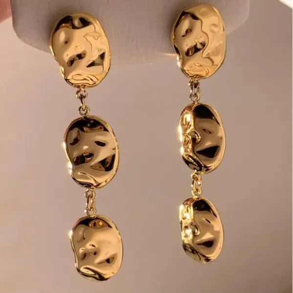Wholesale PVD Coated Real Gold Plated 16K White Plating Solid Color 304 Stainless Steel IG Style Modern Classic Waterproof Non Tarnish Drop Earrings
