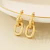 Wholesale Fashionable Geometric Pattern Stainless Steel 18K Gold Plated Hollow Chain Earrings For Women Versatile Daily Wear Jewelry