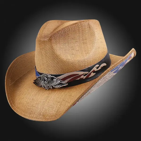 Wholesale American Cowboy Jazz Hat Sailor Dance Flag Retro Asymmetric Edge Summer Denim Material Unisex Fisherman Hat