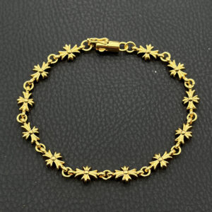 TINY E cross bracelet gold / 18CM
