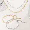 Wholesale Ion Plating (IP) Real Gold Plated 18K Gold Round 304 Stainless Steel IG Style Elegant French Style Waterproof Non Tarnish Jewelry Set