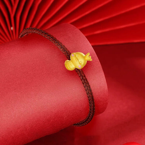 Wholesale Shajin Gold Shop's Same Princess Snake Transfer Beads, Zodiac Year, Snake Through-Hole Hand-Strung Bead Bracelet, Sand Gold Accessories