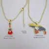 Wholesale Unisex National Flag Enamel Pendant Necklace With 18K Real Gold Plated Copper And PVD Coated Finish, Featuring A Beaded Chain