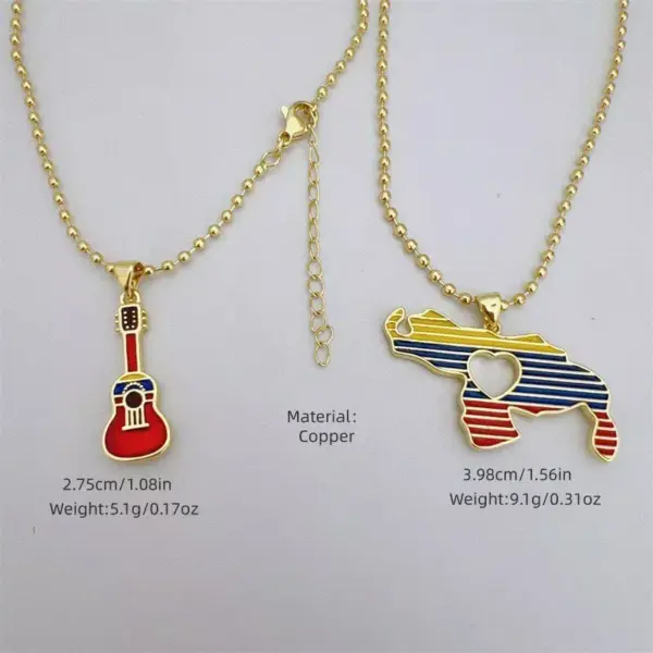 Wholesale Unisex National Flag Enamel Pendant Necklace With 18K Real Gold Plated Copper And PVD Coated Finish, Featuring A Beaded Chain