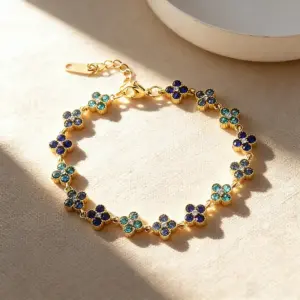 Mixed Blue Gold Bracelet