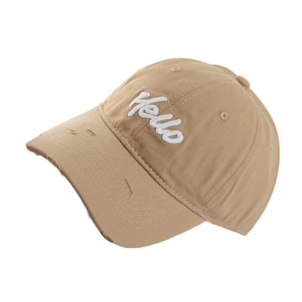 oly-34703a3f009e0fce0bef53a6fc721f39 Wholesale Spring and Summer Mint Green Hole Embroidered Letters Baseball Hat Wide Brimmed Face Small Soft Top Dopamine Cap Sunshade