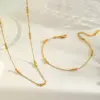 Wholesale PVD Coated Real Gold Plated 18K Gold Solid Color 304 Stainless Steel IG Style Simple Style Waterproof Non Tarnish 304 Stainless Steel Necklace