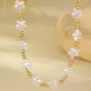 Wholesale Women’s Star Choker Necklace With Waterproof Non Tarnish Copper, Golden Plated Finish And Imitation Pearl Beaded Chain
