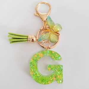 Green letter key chain pendant-G