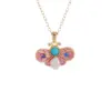 Wholesale Women's Necklace Vintage French Style Copper Embedded Zirconia Bees Pendant Oil Enameled Personalized Luxury Stainless Steel Chain