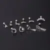 oly-348abd009bae4c8d4e5c5b2fd8fe4c2a Wholesale Copper Artificial Gemstones Ear Cartilage Rings & Studs Geometric Waterproof Non Tarnish Surgical Steel
