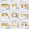 Wholesale 304 Stainless Steel Flower PVD Coated Pearl Real Gold Plated Casual Simple Style Waterproof Non Tarnish Inlay Ear Studs