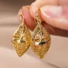 Wholesale Three-dimensional Geometric Drop Earrings For Women In Copper With KC Golden Plated Water Plating And 0.03µm Coating Thickness