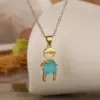 Wholesale Cute Streetwear Cartoon Copper Plating Inlay Zircon 18k Gold Plated Pendant Necklace