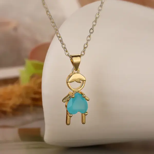 Wholesale Cute Streetwear Cartoon Copper Plating Inlay Zircon 18k Gold Plated Pendant Necklace