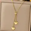 Wholesale 18K Gold Plated 304 Stainless Steel Vacuum Electroplating (In Furnace) Heart-Shaped Elegant O-Chain Box Chain/Square Pearl Chain Necklace Suitable For Women To Wear On Valentine's Day Or Dates