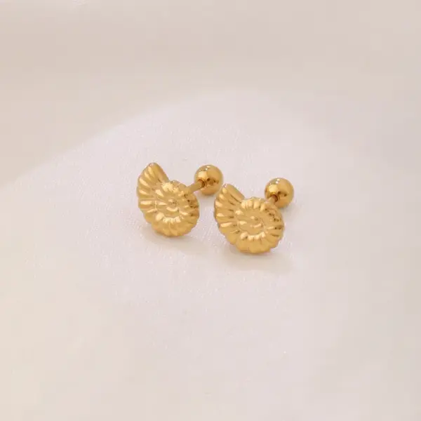 Wholesale Ocean Stud Earrings For Women, Waterproof Non Tarnish 316 Stainless Steel With 18K Real Gold PVD Coated, 0.03µm Thick Plating