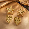 Wholesale  Hot French Retro All-match Style Starfish Love Earrings Titanium Steel Fadeless Valentine's Day Earrings