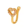Wholesale Fashionable U-Shaped Rhinestone-Embedded Butterfly Heart Fake Nose Ring Piercing Jewelry No Hole Butterfly Nose Stud For Men And Women
