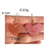 oly-34ce38624d5aeedd8256ec22c95a67e3 Wholesale Cute Simple Fresh Acrylic Valentine's Day Glitter Peach Heart Love Sequin Earrings