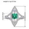 Wholesale Geometric Women’s Ring In Copper With White K Water Plating, Claw Setting Featuring Zircon Inlay