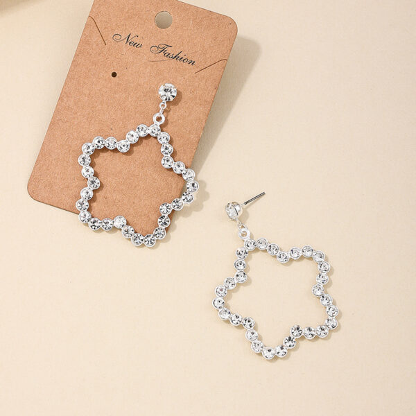 Wholesale 1 Pair of Fashionable Metal Geometric Heart Star Ring French High-End Elegant Simple Women's Earrings
