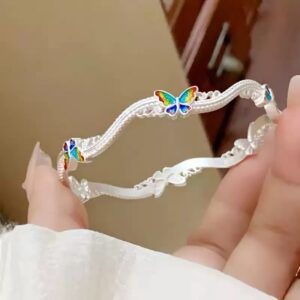 Blue drop glaze butterfly bracelet
