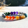 Wholesale Selling Colorful Agate Bracelet for Men and Women 7Chakra Yoga Balance Bohemian Bracelet