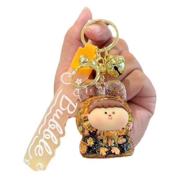 Wholesale Internet Celebrant Oil-in Acrylic Lilith Quicksand Key Chain Cute Flash Doll Pendant Gift Quicksand Key Chain