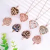 Wholesale Natural Crystal Heart Pendant Hollow Design Women's Necklace Elegant Simple Style Geometric Pattern 201 Stainless Steel Natural Stone Copper Jewelry Accessories