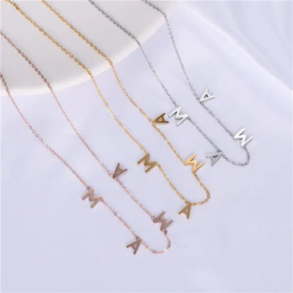 Wholesale Fashion Mama Letter Stainless Steel Plating Necklace