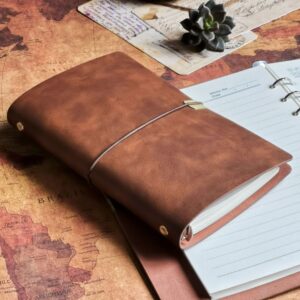 Wholesale Vintage Band Notebook a6 Notepad Soft Leather Loose-leaf Book Imitation Leather Journal Book Blank Stamped Handbook